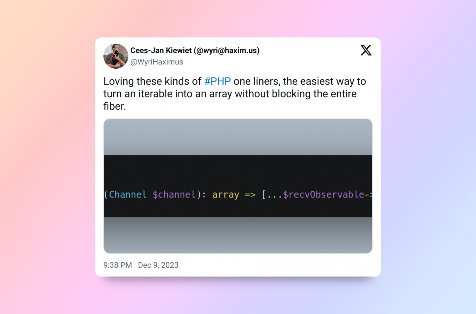 Bildausschnitt eines Twitter Beitrages von Cees-Jan Kiewiet über Vorteile von Code Einzeilern und deren schlechte Code Quality.